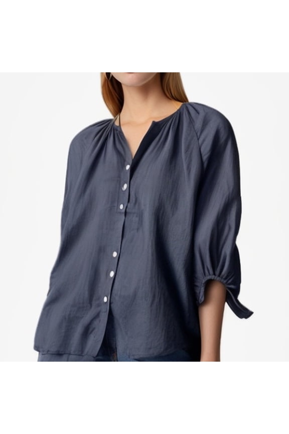 Tshirts for Women Casual Solid Color Open Button Loose Slimming Waist Cuffs Long Sleeved Shirt Ladies Tops and Blouses