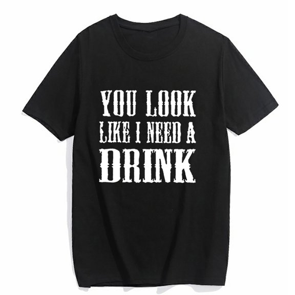 Tshirts for Women Country Music Tee You Look Like Casual Summer Short Sleeve Top Black Medium