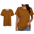 thumbnail image 1 of Tshirts for Women Short Sleeves Crew Neck Basic Tee Shirt Womens Summer Tops Going Out Tops, 1 of 5