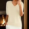 thumbnail image 1 of Tshirts for Women's Round Neck Short Sleeved Loose T Shirt with A Knit Bottom Short Top Fashion Clothing, 1 of 6