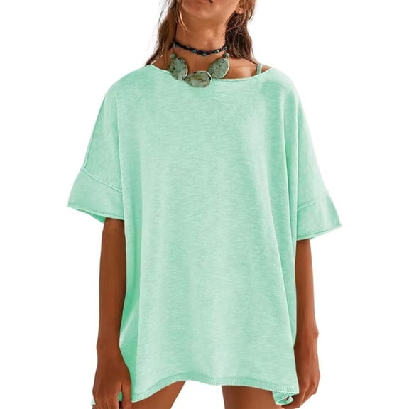 Tshirts for Womens Oversized T Shirts Summer Trendy Short Sleeve Crew Neck Tops Loose Fit Tee Ladies Tops and Blouses