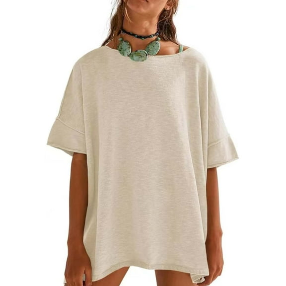 Tshirts for Womens Oversized T Shirts Summer Trendy Short Sleeve Crew Neck Tops Loose Fit Tee Ladies Tops and Blouses
