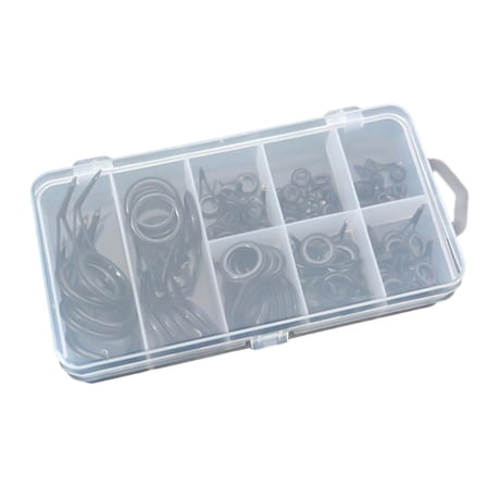 Tshsdpx 75Pcs 8 Sizes Fishing Rod Guide Line Kit Straight Single Foot Rings Repair Eyes
