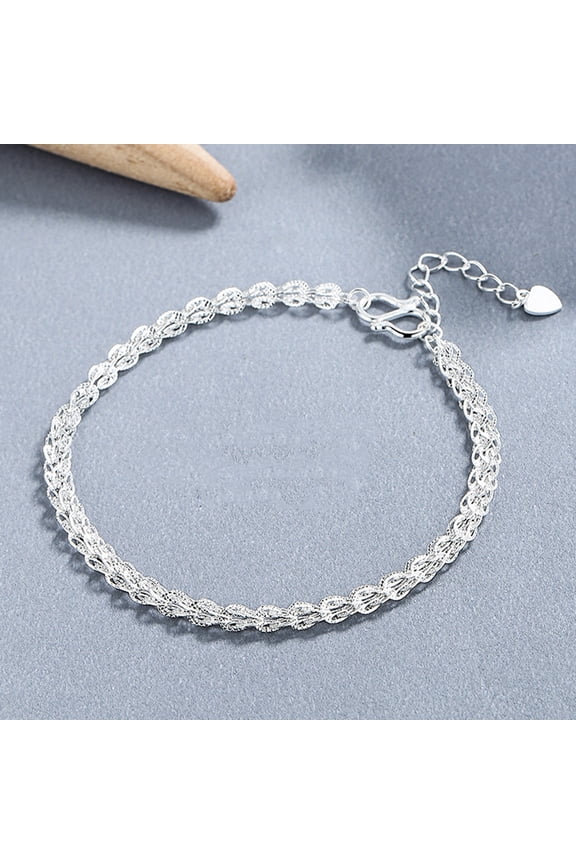 Lady Bracelet Retro Hollow Out Adjustable Length Solid Color Silver Plated Copper Japanese And Korean Style Wrist Jewelry for Daily Wear Occasions