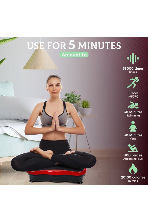 Vibrating Plate Machine, Power Waver Vibration Plate Exercise Machine for Lymphatic Drainage, Weight Loss Shaping Toning Home Gym Equipment