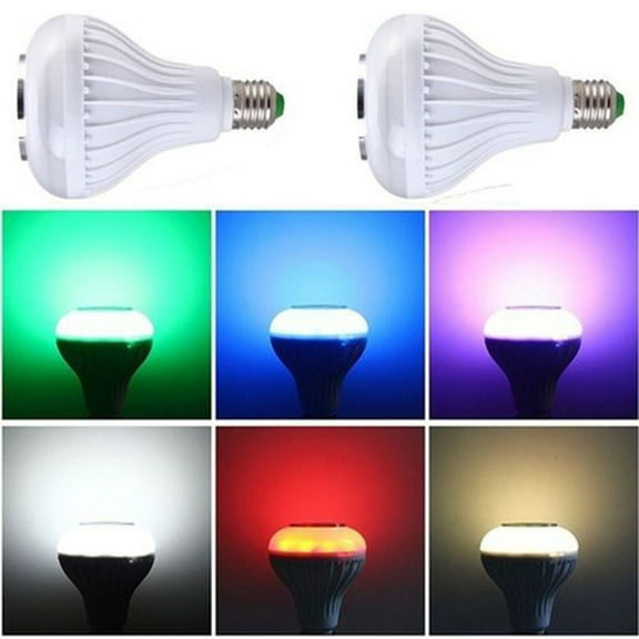 Tshsdpx Wireless Bluetooth-compatible E27 LED Light Bulb Music Playing Lamp with Remote Control