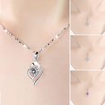 thumbnail image 1 of Tshsdpx Women Pendant Necklace Heart Rhinestones Pendant Thin Chain Choker Necklace Bright Color Necklace Jewelry Gift, 1 of 8