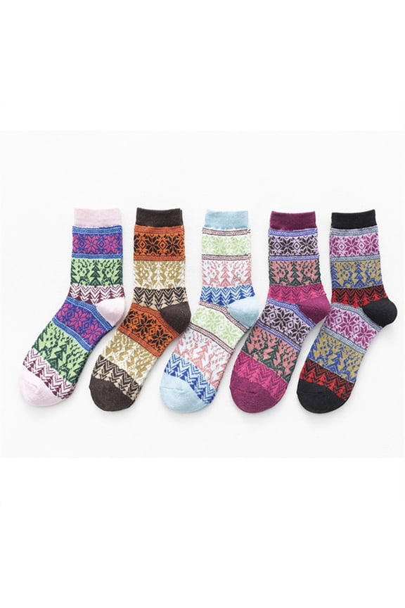 5 Pairs Womens Merino Wool Hiking Socks Thermal Warm Winter Boot Crew Cushion Work Gift Socks