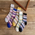 thumbnail image 1 of Tsivenald 5 Pairs Womens Wool Socks Winter Athletic Socks Crew Sock Warm Hiking Merino Wool Socks Soft Thick Mid Calf, 1 of 3