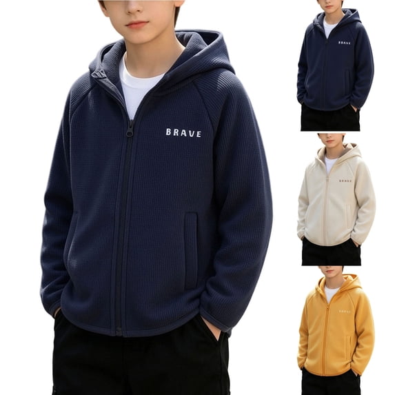 Tsivenald Boys Hoodies Fleece Classic Athetic Pullover & Zip-Up Sweatshirts Kids Clothes(5-6 Years,Navy)