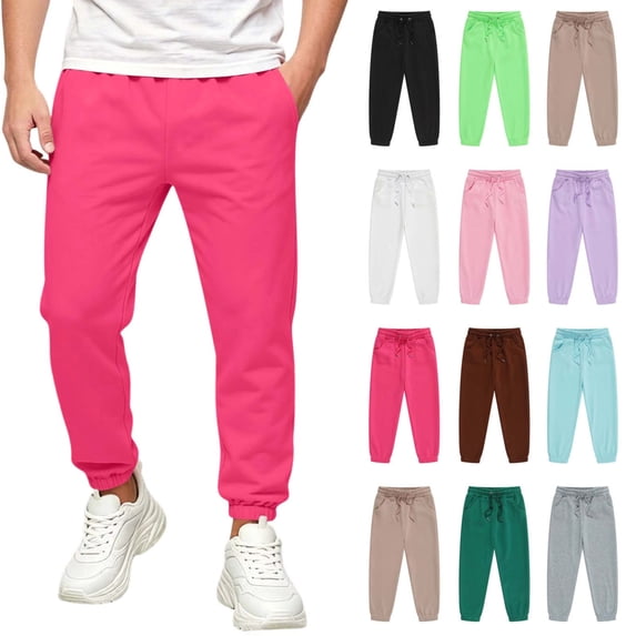 Tsivenald Boys Joggers Sweatpants with Pockets Elastic Drawstring Waist Sweat Pants Athletic Sport Pants for Boys (5-14 Years)