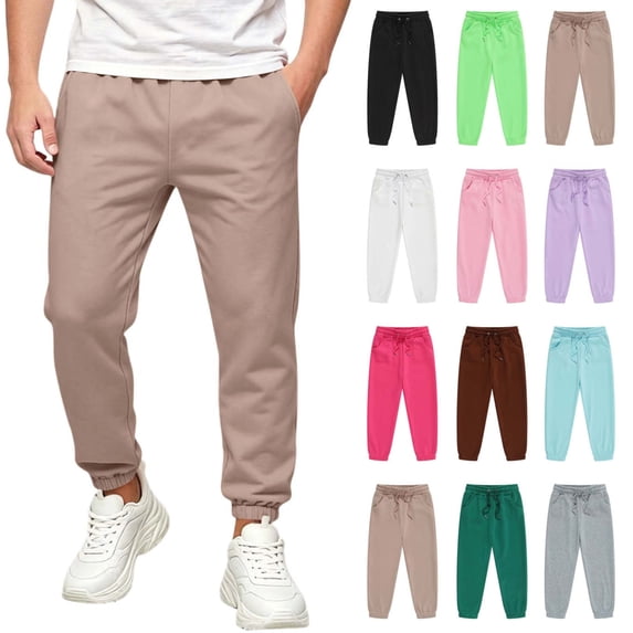 Tsivenald Boys Joggers Sweatpants with Pockets Elastic Drawstring Waist Sweat Pants Athletic Sport Pants for Boys (5-14 Years)