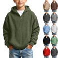 thumbnail image 1 of Tsivenald Boys Oversized Hoodies Knit Fleece Pullover Sweatshirts Kids Fashion Casual Outfits Fall Winter Clothes(3-4 Yeas, Army Green), 1 of 9