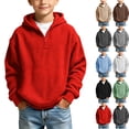 thumbnail image 1 of Tsivenald Boys Oversized Hoodies Knit Fleece Pullover Sweatshirts Kids Fashion Casual Outfits Fall Winter Clothes(9-10 Yeas, Red), 1 of 9