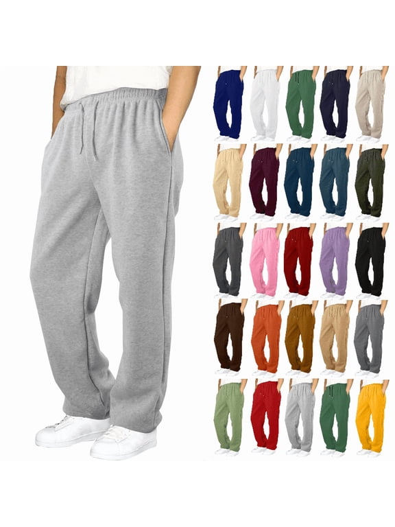 Boys Sweatpants Casual Straight Leg Pants with Pockets Elastic Waist Drawstring Sports Sweat Pants Fall Winter Trendy Trousers for Toddler Boys (4-15 Years,Size 120)