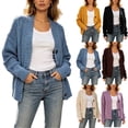 thumbnail image 1 of Tsivenald Cardigan Sweaters for Women Long Sleeve Button Down Chunky Knit Cardigan Sweater Casual Fall Outerwear, (Blue Size S-XXXL), 1 of 6