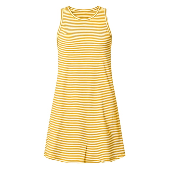 Tsivenald Casual Summer Dresses for Women Sleeveless Crew Neck Striped Mini Dress with Side Pockets Loose Swing Tunic Dress