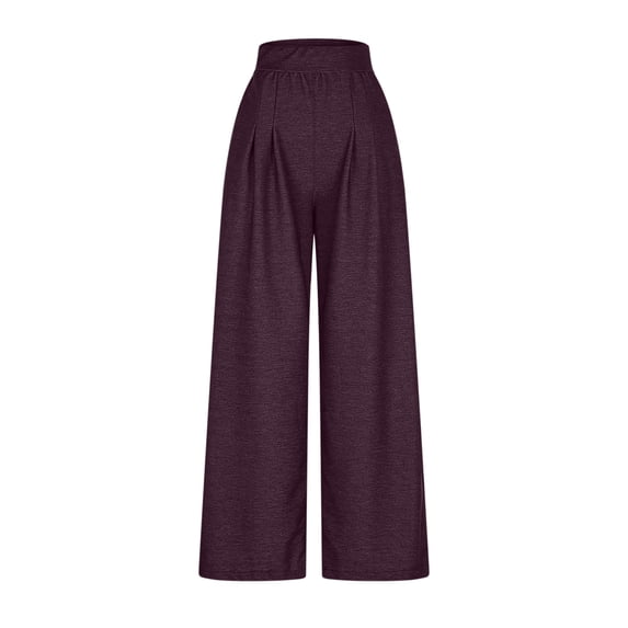Tsivenald Jeans for Women Pleated Wide Leg Palazzo Pants Elastic High Waist Lightweight Denim Pants Trendy Daily Street Office Loungewear Trousers