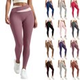 thumbnail image 1 of Tsivenald Leggings for Women Tummy Control Workout Pants Tights Pants Casual Soft Stretch Pants Workout Athletic Yoga Leggings Size S-XXXL, (Beige, Size S-3XL), 1 of 7