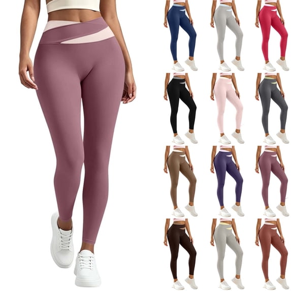 Tsivenald Leggings for Women Tummy Control Workout Pants Tights Pants Casual Soft Stretch Pants Workout Athletic Yoga Leggings Size S-XXXL, (Beige, Size S-3XL)