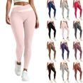 thumbnail image 1 of Tsivenald Leggings for Women Tummy Control Workout Pants Tights Pants Casual Soft Stretch Pants Workout Athletic Yoga Leggings Size S-XXXL, (Pink, Size S-3XL), 1 of 7