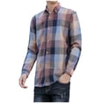 thumbnail image 1 of Tsivenald Men's Long Sleeve Flannel Shirts Jacket Fashion Plaid Jackets Casual Button Down Shirt with Pockets, 1 of 9