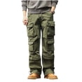 thumbnail image 1 of Tsivenald Mens Cargo Work Pants Ultra Wide Leg Cargo Pants with Multi Pockets Adjustable Drawstring Workout Trousers Casual Work Pants for Men, 1 of 9