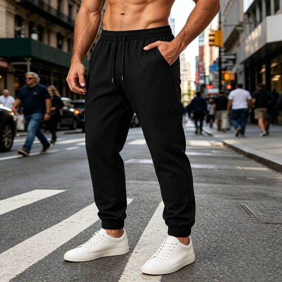Tsivenald Mens Slim Fit Jogger Track Pants Elastic Waist Drawstring Drawstring Ankle Cuffs Soft Stretch Fabric Daily Athletic Casual Bottoms