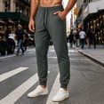thumbnail image 1 of Tsivenald Mens Slim Fit Jogger Track Pants Elastic Waist Drawstring Drawstring Ankle Cuffs Soft Stretch Fabric Daily Athletic Casual Bottoms, 1 of 5