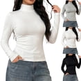 thumbnail image 1 of Tsivenald Plus Size Womens Sweaters High Neck Long Sleeve Pullover Top Basic Casual Slim Fall Winter Clothing for Women, 1 of 7