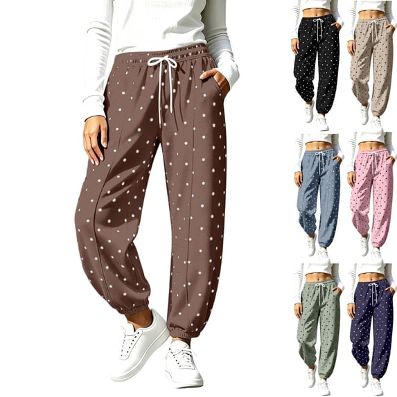 Tsivenald Sweatpants for Women Wide Leg Pants Elastic High Waist Trousers Fall Trendy Casual Baggy Sweat Pants with Pockets Size S-XXXL