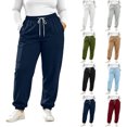 thumbnail image 1 of Tsivenald Womens Cargo Jogger Sweatpants High Waisted Drawstring Pants with Pockets Elastic Waist Casual Lounge Athletic Sweat Pants, 1 of 6