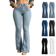 thumbnail image 1 of Tsivenald Womens Flare Jeans High Waist Slim Fit Bell Bottoms Classic Five Pocket Stretch Denim Bootcut Pants, 1 of 9