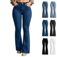 thumbnail image 1 of Tsivenald Womens Flare Jeans High Waist Slim Fit Bell Bottoms Classic Five Pocket Stretch Denim Bootcut Pants, 1 of 9
