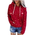 thumbnail image 1 of Tsivenald Womens Hoodies Pullover Sweatshirts Casual Hooded Collar Drawstring Hoodies Pullover Sweatshirts Casual Long Sleeve Tops, 1 of 5