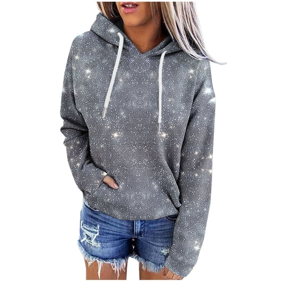 Tsivenald Womens Hoodies Pullover Sweatshirts Casual Hooded Collar Drawstring Hoodies Pullover Sweatshirts Casual Long Sleeve Tops