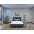 thumbnail image 1 of Tslinn Low Profile Upholstered Platform Bed,Full Beds With Dark-Blue(Linen), 1 of 5