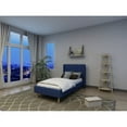 thumbnail image 1 of Tslinn Low Profile Upholstered Platform Bed,Twin Beds With Dark-Blue(Linen), 1 of 5