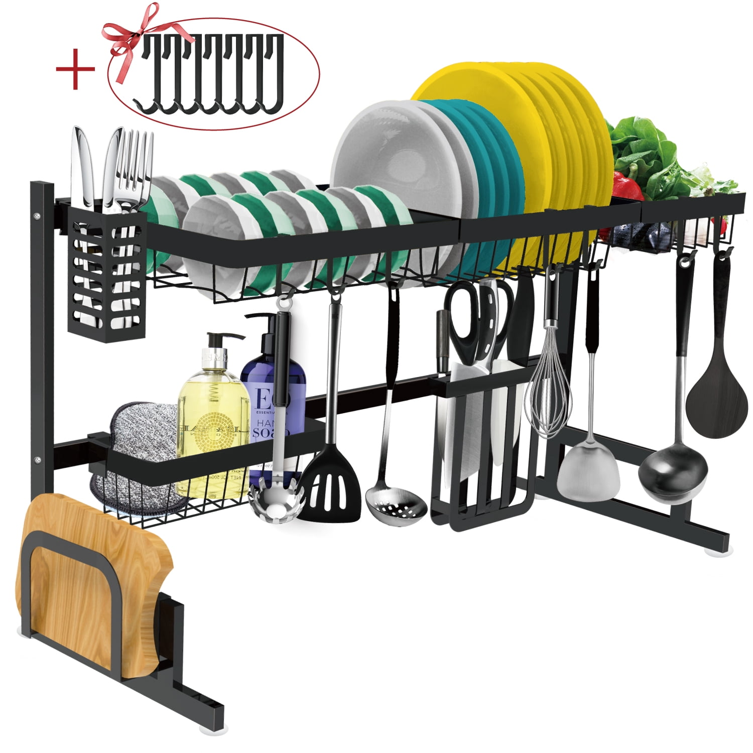Tsmine Over The Sink Dish Drying Rack 2 Tier Stainless Steel Kitchen ...