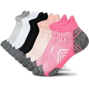 5 Pairs Athletic Ankle Womens Socks Running Compression Socks for Women Cozy Low Cut Performance Soft Tab Socks