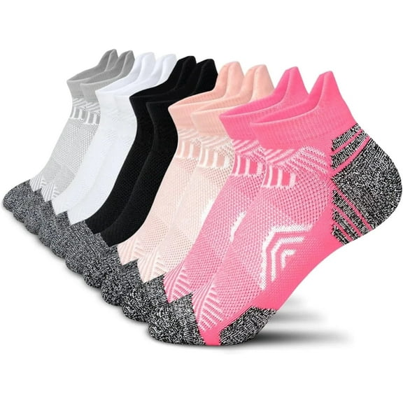 Tsoduce 5 Pairs Athletic Ankle Womens Socks Running Compression Socks for Women Cozy Low Cut Performance Soft Tab Socks