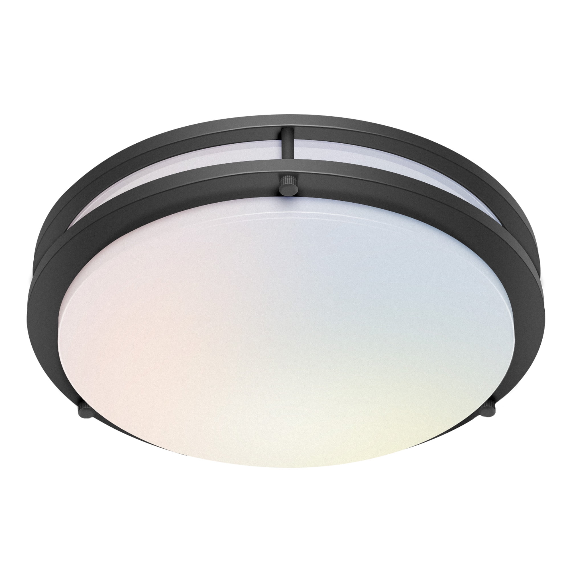 2-Pack 16 Inch Square LED Flush Mount Ceiling Lights - 40W 4000LM, 3000K/4000K/6000K Selectable, Slim Low Profile Fixture (Black)