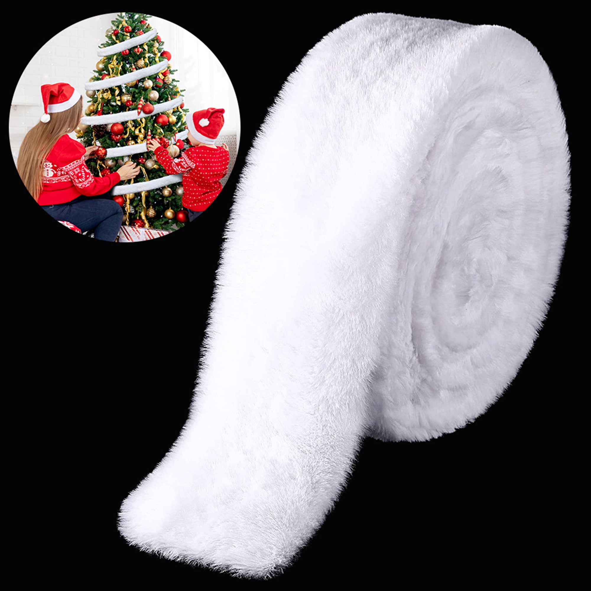 Tsseiatte 1.97 Inchse Wide Christmas Faux Fur Ribbon Trim Fabric Roll
