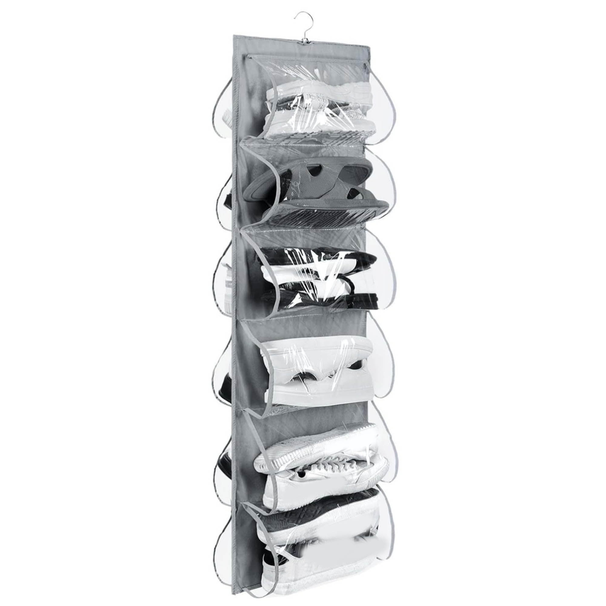 Tsseiatte 12 Pockets Hanging Shoe Bag, Spacesaving Over The Door Shoe