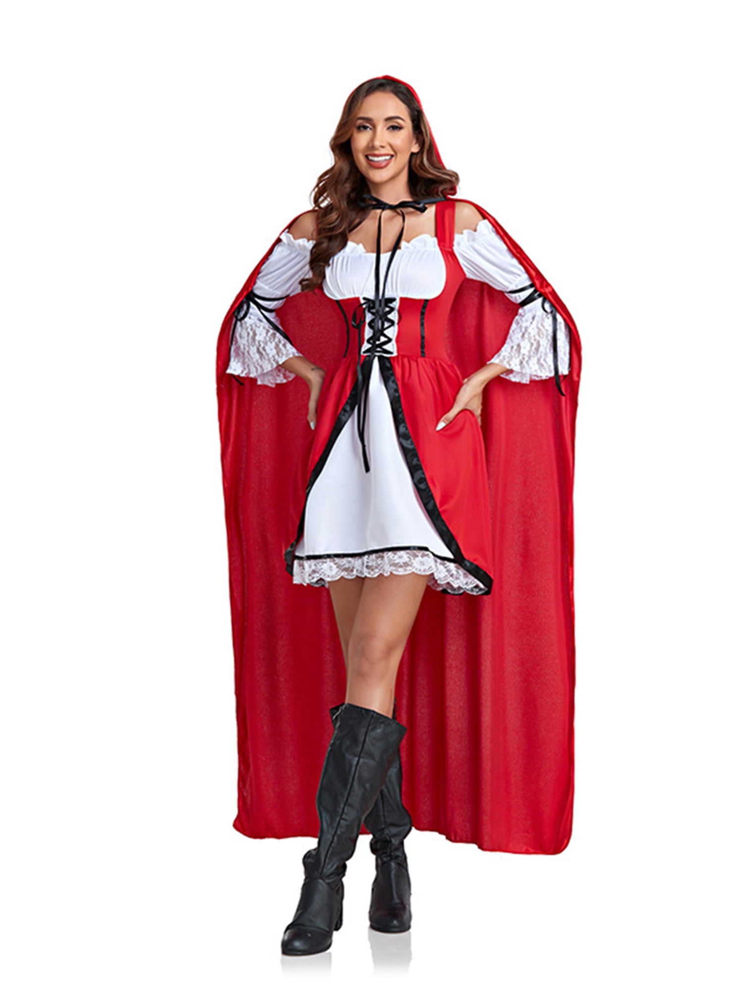 Tsseiatte Women's Halloween Costume Sets Riding Hood Costume Halloween