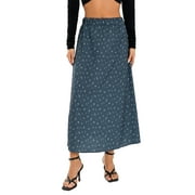 Tsseiatte Women´s Skirt, Floral Print Side Zipper Mid-Rise Female Long Skirt for Dating Vacation