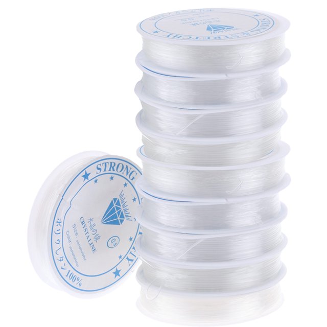 Tssuoun 10Pcs Transparent Elastic Stretch Thread Crystal String Cord