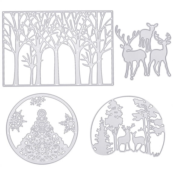 Tssuoun 4 Pieces Christmas Cutting Dies Snowflake Pattern High-carbon Rust-proof Stenciling Mold Paper Card Making for Embossing