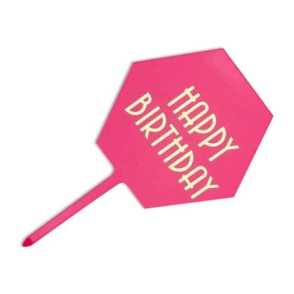 Tssuoun DIY Cake Tool Cupcake Topper Self-Assembly Birthday Board Planting Flags Round Cakes Card Baking Decor Clear Lines Wedding Hexagonal/Rose Red