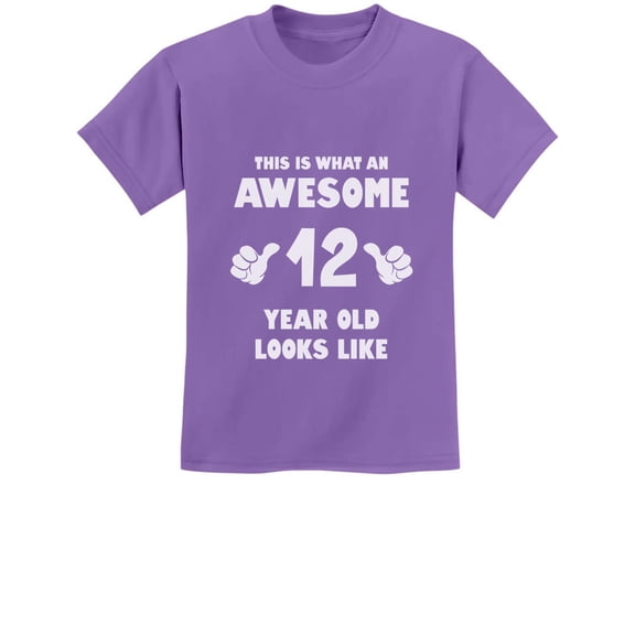 Tstars 12th Birthday T-Shirt - 'Awesome 12 Year Old' Graphic Tee - Youth Party Celebration Apparel - Perfect Tween Birthday Gift - Boys & Girls B-Day Wear - Premium Cotton Kids Shirt